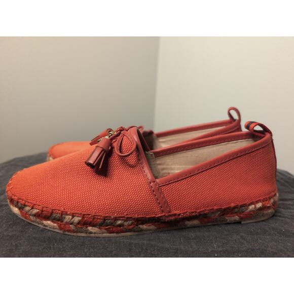 Coach Madison Tassel Bow Espadrille Flats Designer Orange NWOT 5.5 - Picture 3 of 10